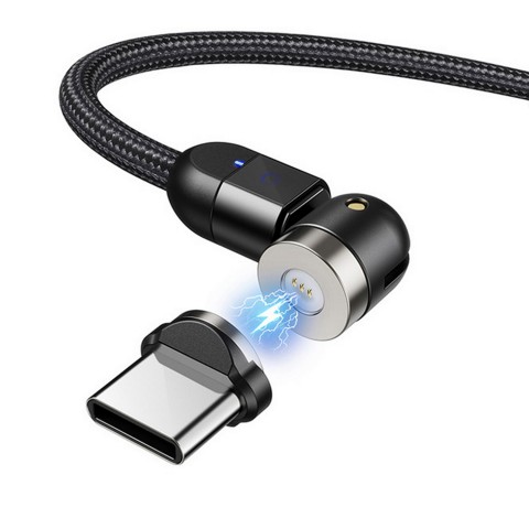Laidas USB - USB C 1m magnetinis pintas reguliuojamu kampu Maclean MCE474 